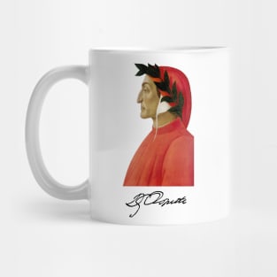 Dante Aligheri Portrait and Signature Mug